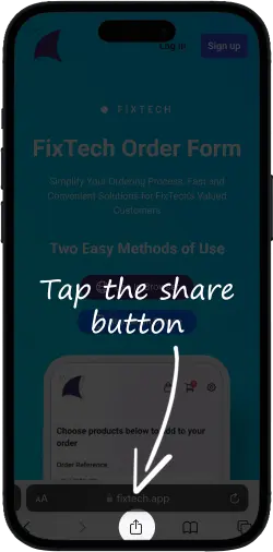 Install instructions step 1: Tap the share button in the bottom toolbar